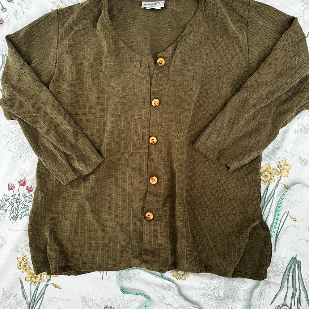 Vintage Grandpacore Lightweight Olive Green Blazer